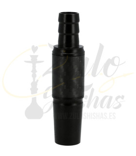 Imágenes de conector para mangueras de silicona de cachimbas fabricado en carbono negro