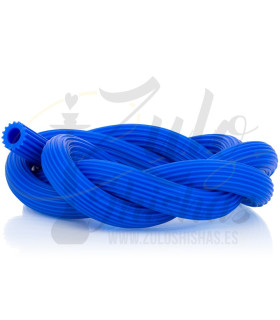 Imágenesde manguera de silicona estriada para cachimbas Dschinni Maracoon Azul Blue