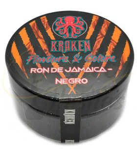 Imágenes de colorante para cachimba Kraken en color negro sabor RON DE JAMAICA