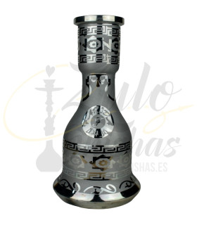 Imágenes de base de cristal para cachimbas premium Farida Queen Silver Metallic comprar online fabricadas a mano