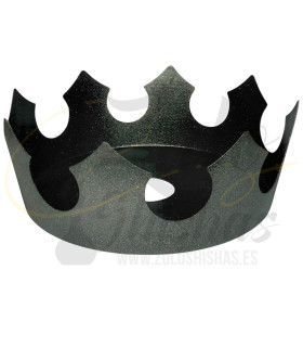 Imágenes reales de plato para cachimbas NAYB Crown diseño de CORONA en color NEGRO para shishas Brasileñas