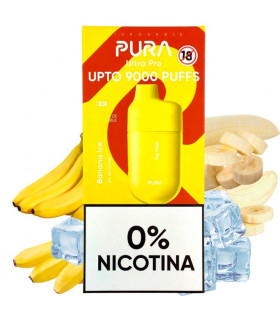 Imágenes de Pods Desechables con 9000 caladas SIN NICOTINA Pura Ultra Pro UPTO sabor a Banana Helada