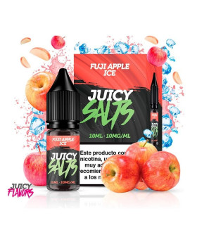 Imágenes del nuevo sabor para vapear en Sales de Nicotina con 10mg de concentración de Aroma Juicy Flavors Fuji Apple Ice