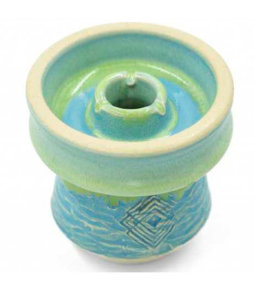 Imágenes de cazoleta Bakkali Shisha Atlantis Seafoam en color turquesa compatible con Provost y Kaloud Lotus