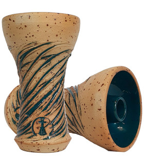 Imágenes de cazoleta para cachimbas HC High Fire Tiko Medium Marrón y Azul para Provost con 20 gramos de carga.