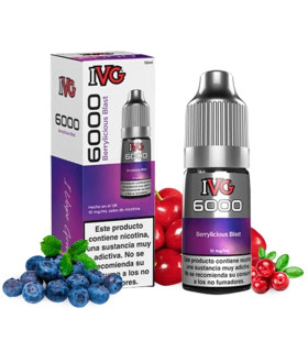 Imágenes de sales de aroma para vapear en PODS IVG 6000 Berrylirius Blast 10mg