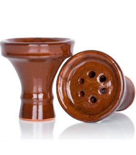 Imágenes de cazoleta tradicional para cachimbas Khalil Mamoon original, fabricadas en barro con envío a contrareembolso 3'99€.