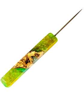 Imágenes punzón de resina para cachimbas Chameleon Hookah en color Amarillo y Verde. Con punta de acero inoxidable.