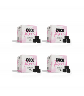 Imagen del carbón natural para cachimbas Coco Rosé 26mm · 4kg