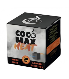 Imagen del carbón natural fabricado con cascara de coco: Coco Max Heat 28mm · 1kg