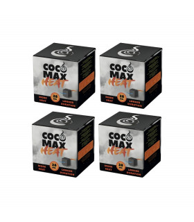 Imagen del pack ahorro de los carbones naturales  Coco Max Heat 28mm · 4kg
