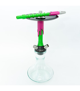 Cachimba Mamay Customs Flow Rosa/Verde– Shisha Compacta de Acero