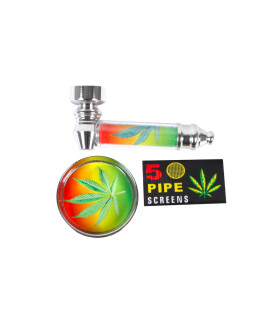 Kit Pipa Metal + rejillas + grinder (2 partes)