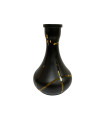 Base de cristal grande Drop Yellow Stripes